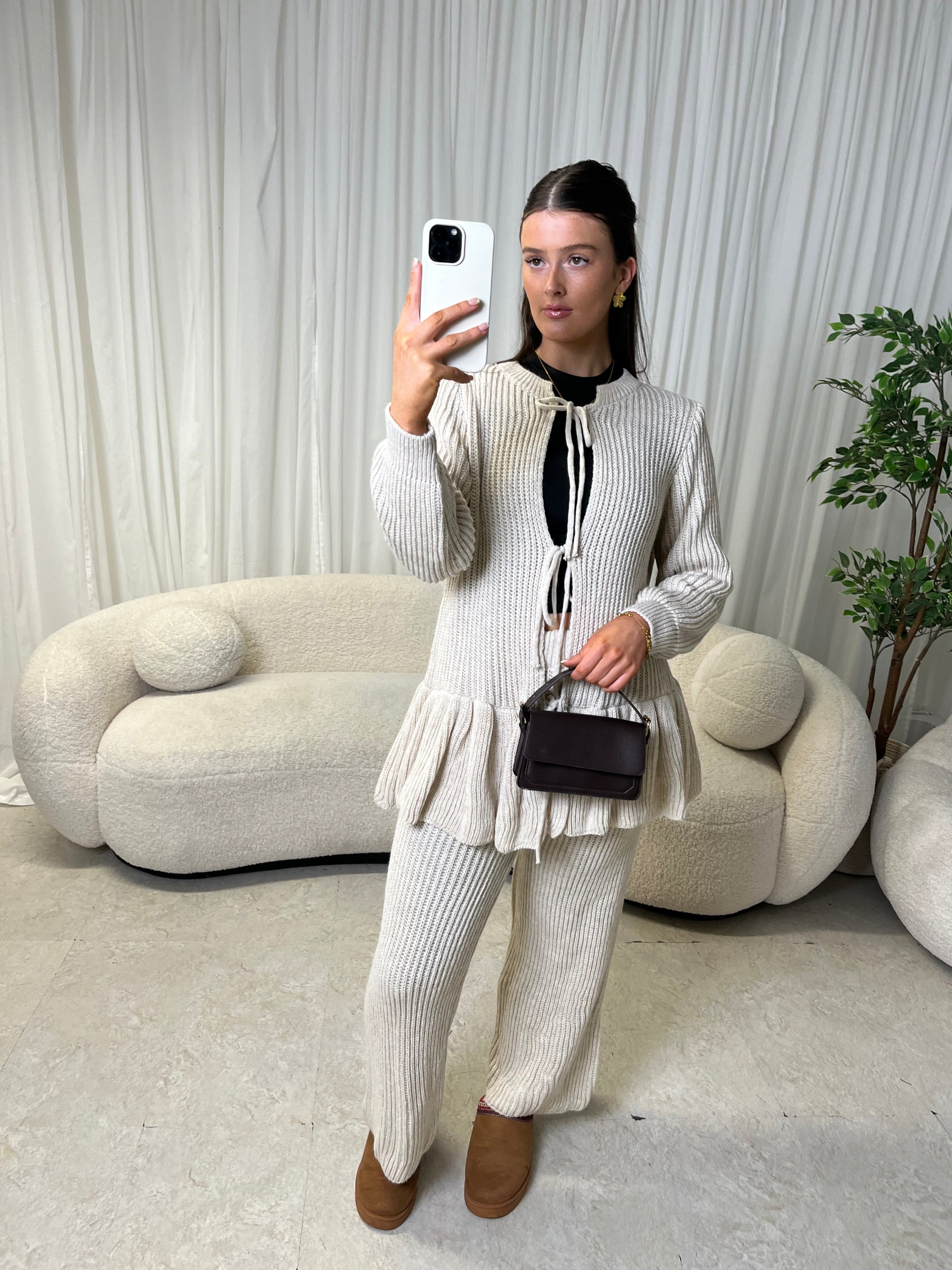Beige bow co-ord