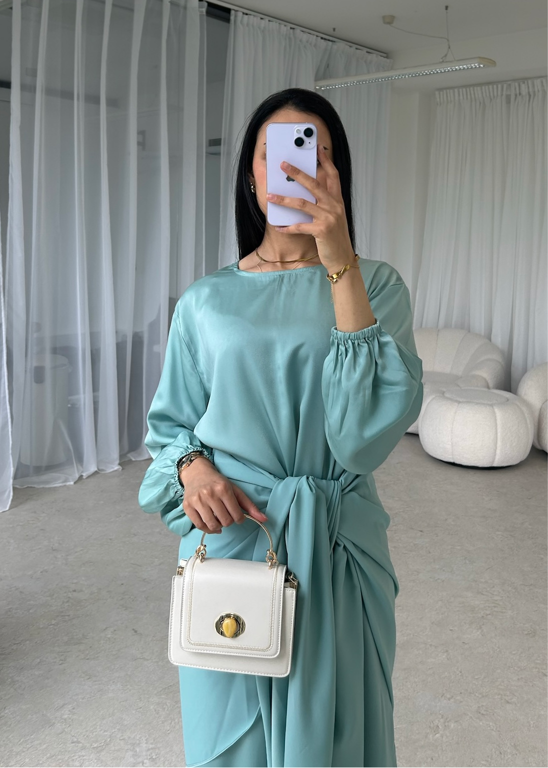 Baby blue wrap dress