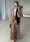 Taupe kimono and maxi skirt set