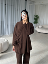 Brown coudrouy kimono set