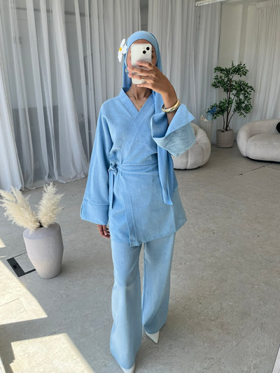 Baby blue kimono co-ord
