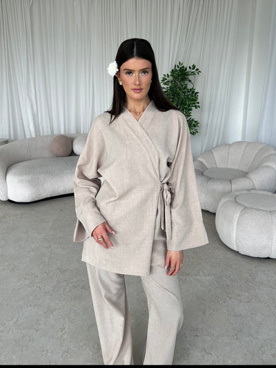 Beige kimono co-ord