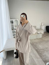 Beige corduroy kimono co-ord