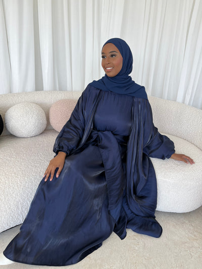 Navy 5 piece abaya set