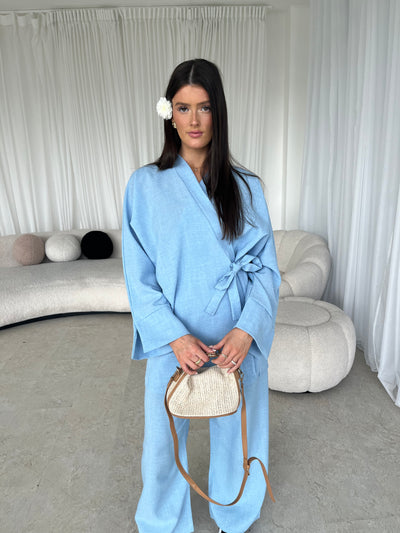 Baby blue kimono co-ord