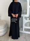 Black cape top and skirt set