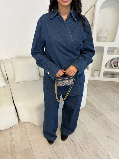 Dark Denim side tie set