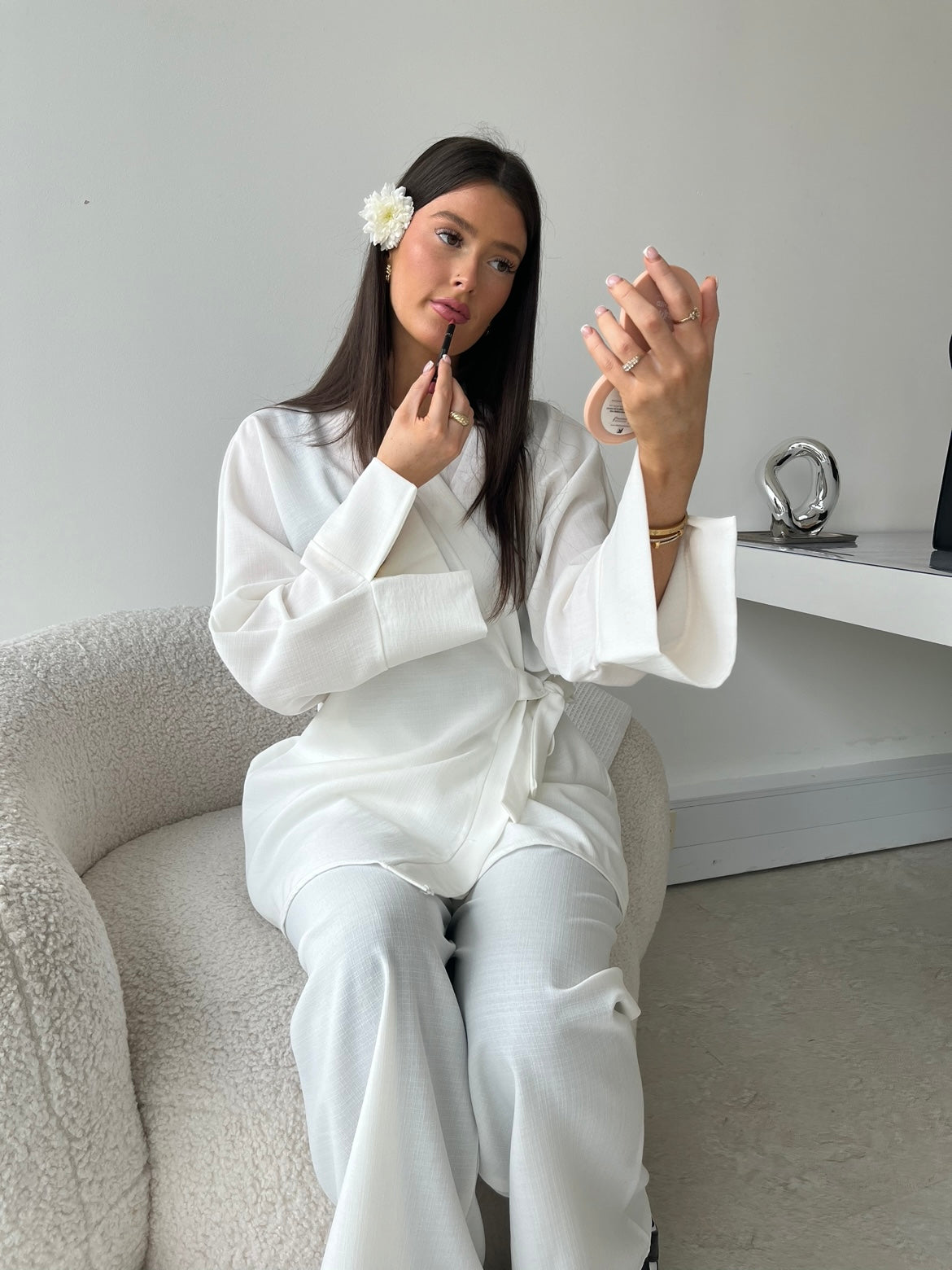 White kimono co-ord