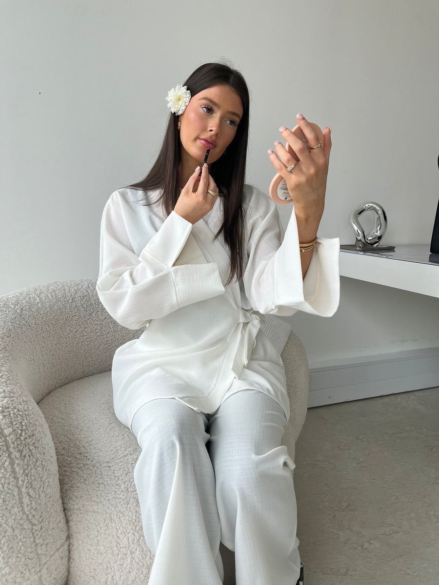 White kimono co-ord