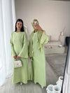 Lime green embroidered maxi dress