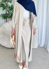 Beige kimono and maxi skirt set