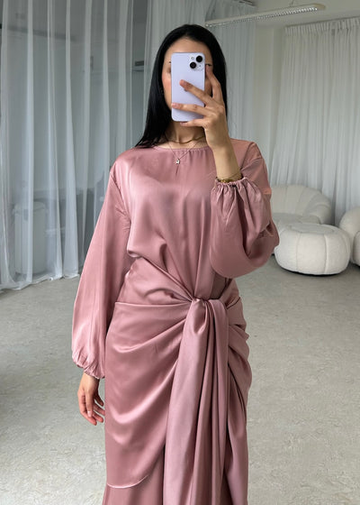 Pink wrap dress