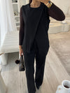 Sleeveless blazer and wide leg trouser suit (TALL)