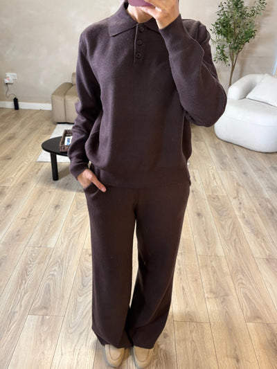 Brown luxe knit set