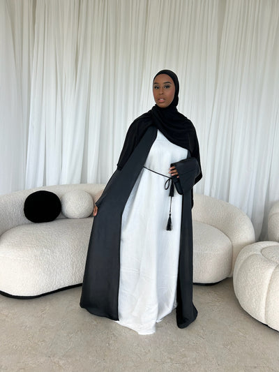 2 piece organza abaya