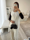 Beige sleeveless blazer and trouser set (TALL)