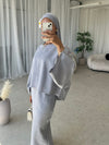 (PRE-ORDER) Grey cape top and skirt set