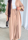 Taupe kimono and maxi skirt set