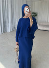 (PRE-ORDER) Royal blue cape top and skirt set