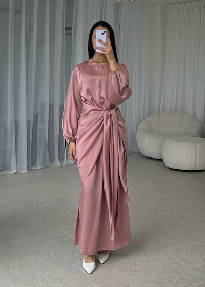 Pink wrap dress