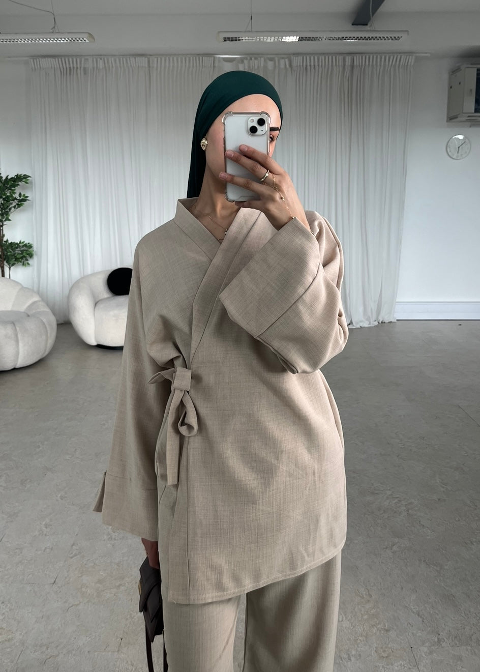 Beige kimono co-ord