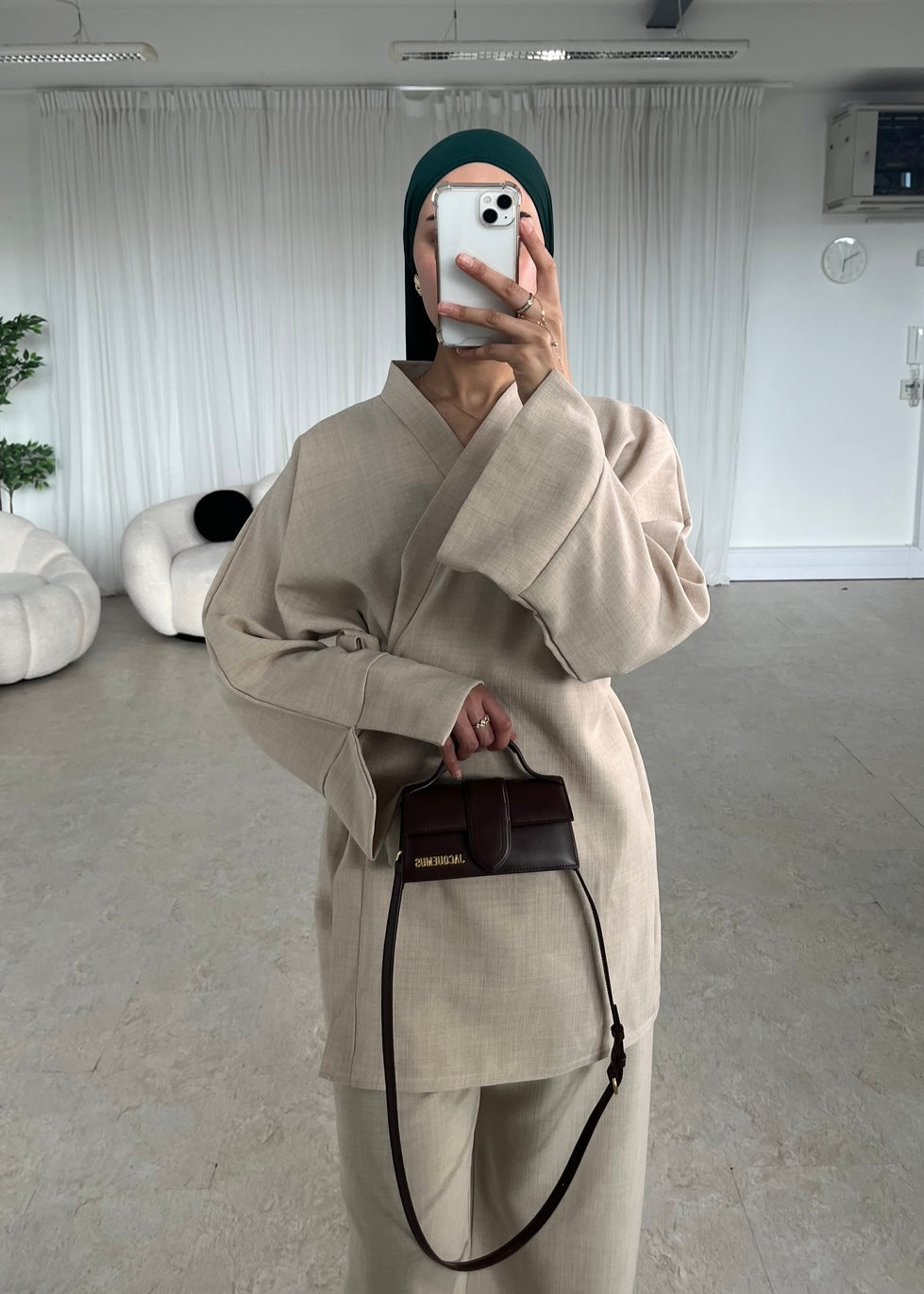 Beige kimono co-ord