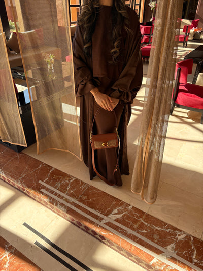 Brown Open Abaya