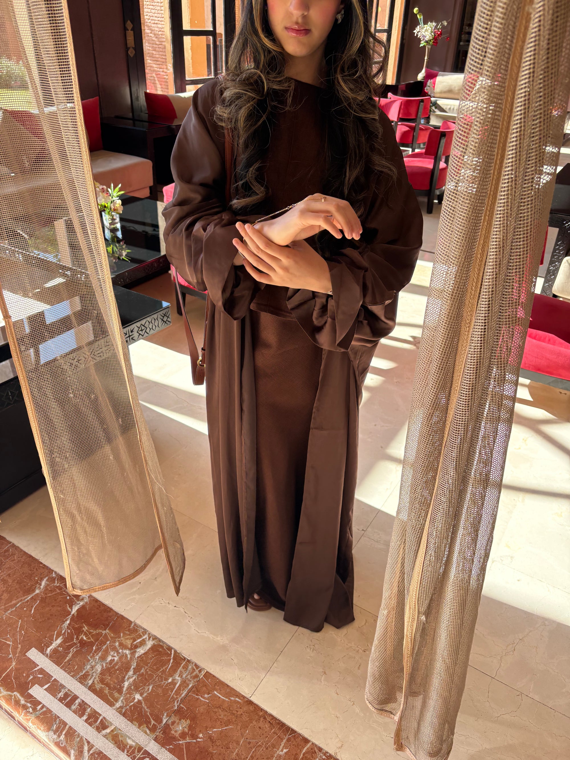 Brown Open Abaya