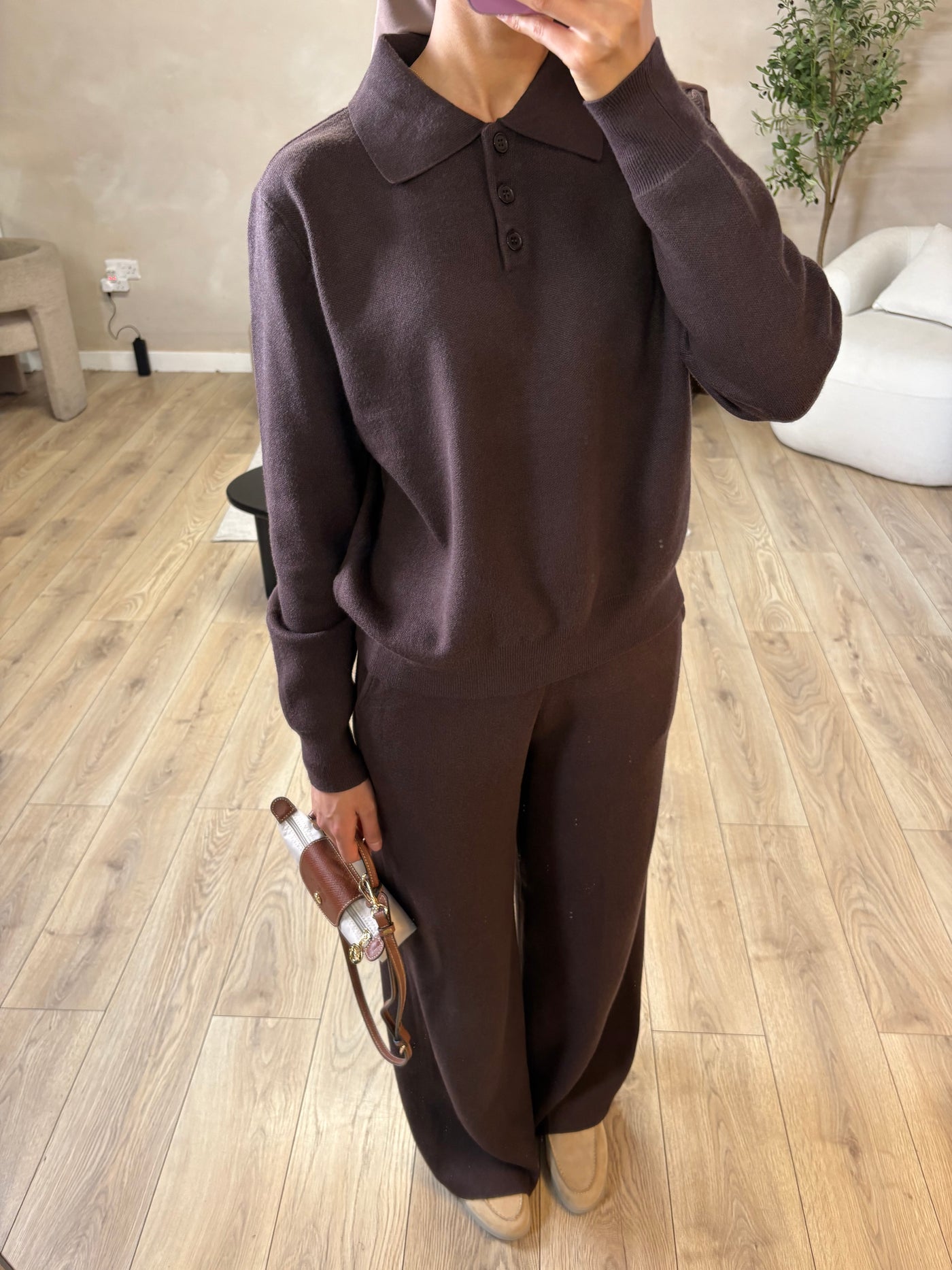 Brown luxe knit set