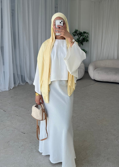 ( PRE-ORDER) White cape top and skirt set
