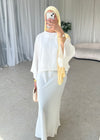 ( PRE-ORDER) White cape top and skirt set