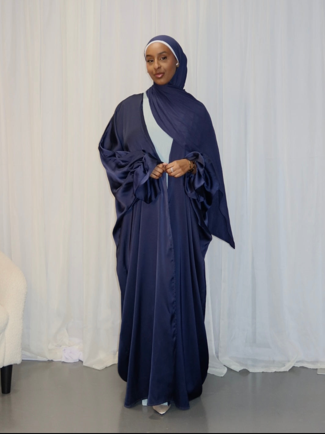 Navy Open Abaya (pre-order)