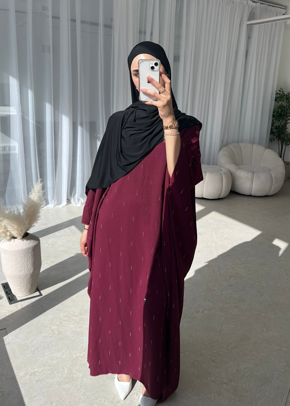 Burgundy butterfly kaftan