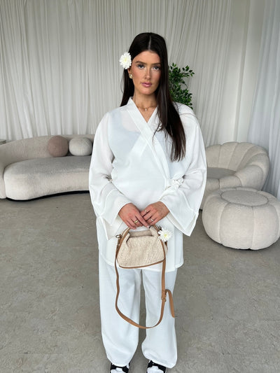 White kimono co-ord