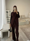 Brown sleeveless blazer and trouser set (TALL)