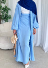 Baby blue kimono skirt set