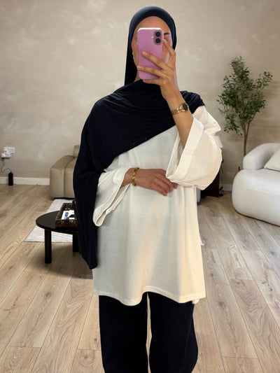 Oversized white cotton top