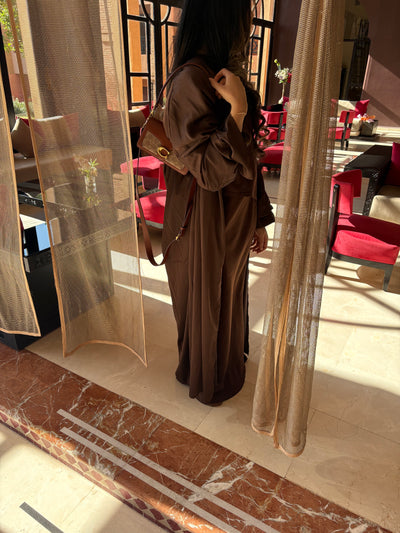 Brown Open Abaya