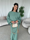 (PRE-ORDER) Mint cape top and skirt set
