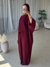 Burgundy Asymmetrical top and trouser set (TALL)