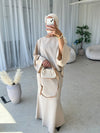 (PRE-ORDER) Beige cape top and skirt set