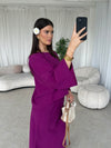 (PRE-ORDER) Mauve cape top and skirt set