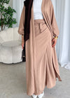 Taupe kimono and maxi skirt set