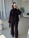 Chocolate brown top and trouser co-ord