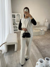 Beige sleeveless blazer and trouser set (TALL)