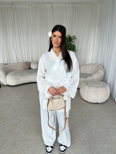 White kimono co-ord