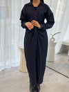 Navy striped denim dress