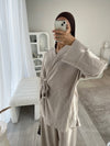 Beige corduroy kimono co-ord