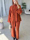 Burnt orange top and trouser co-ord