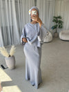 (PRE-ORDER) Grey cape top and skirt set